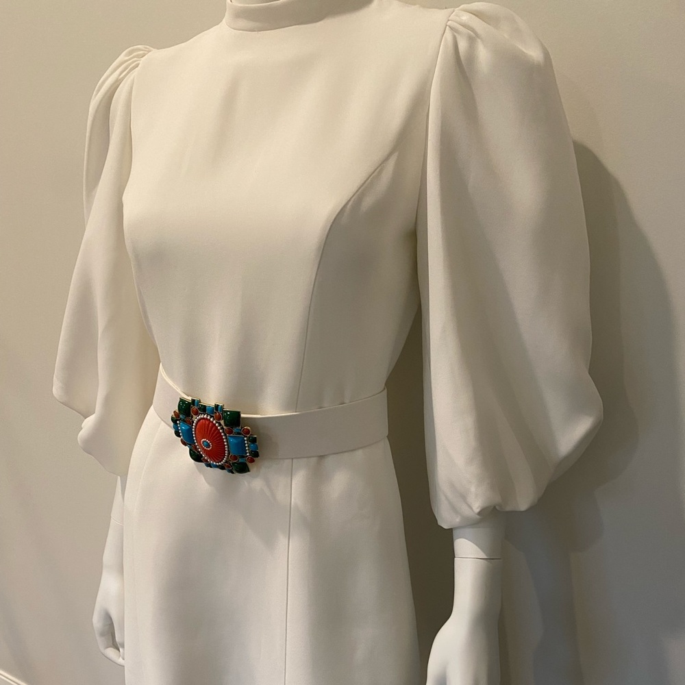 Andrew Gn optical white mini dress sz 38 or 4
